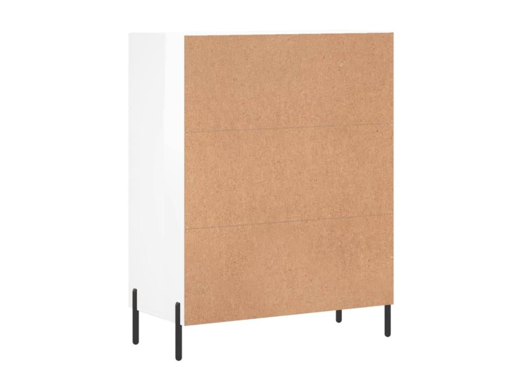 High-gloss white sideboard, 69.5x34x90 cm, engineered wood, 65772RISN