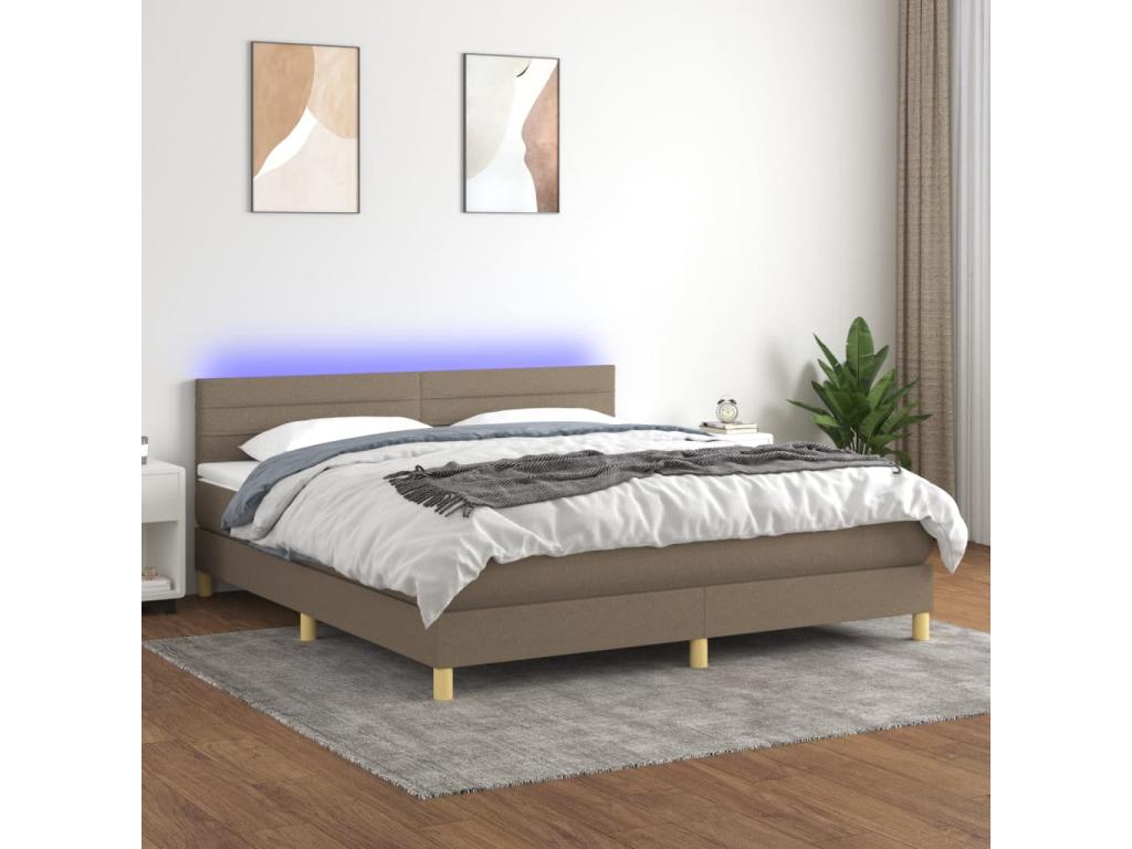 Bohometop bed base with Bohometop LED mattress 160x200 cm Fabric 82957MBSK