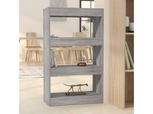 Bohometop Grey Engineered Wood Bookshelf/Room Divider 83362ODFP