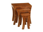 Set of 3 Bohometop nesting tables, solid dark wood, Bohometop 13737IWJK
