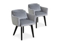 Set of 2 Homelumiere Velvet Armchairs 70cm Silver