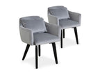 Set of 2 Homelumiere Velvet Armchairs 70cm Silver