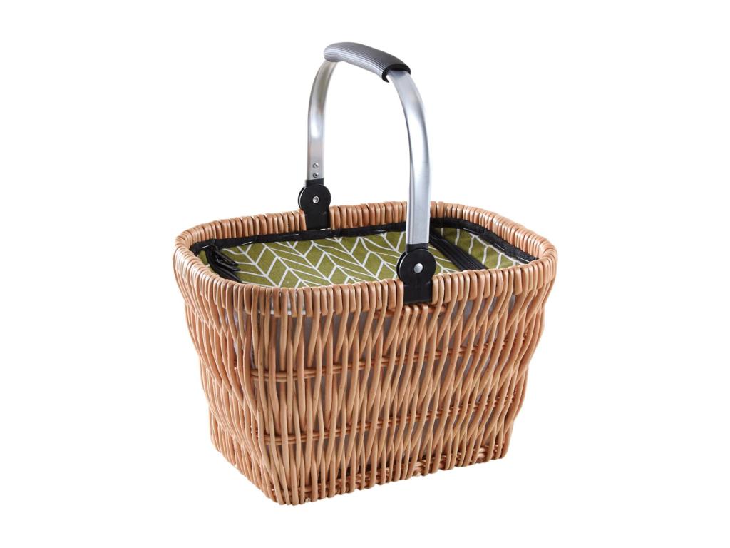 Insulated basket with folding handle, wicker 81667YCIF