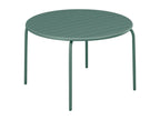 Round garden table, 130 cm diameter, in metal - Almond green - Bohometop 19001PRQW
