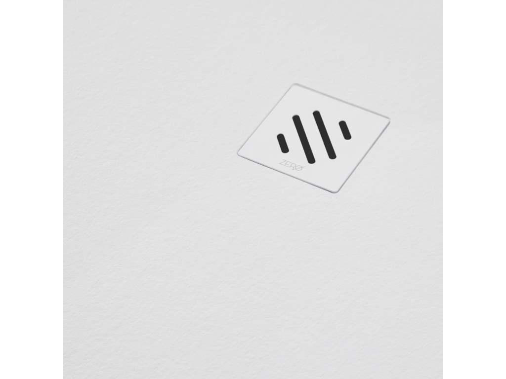Bohometop extra-flat shower tray - Bohometop Texture in White Polyester Bohometop - L100xl80xh2.6cm - Bohometop 20531IIXH