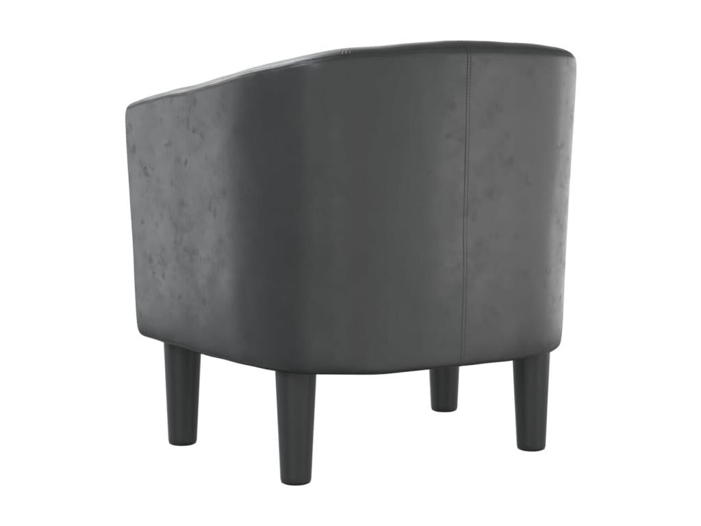 Grey faux leather armchair 34443AOKL