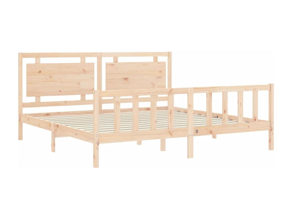 Bed frame without mattress 200x200 cm solid pine wood 75650DAIJ