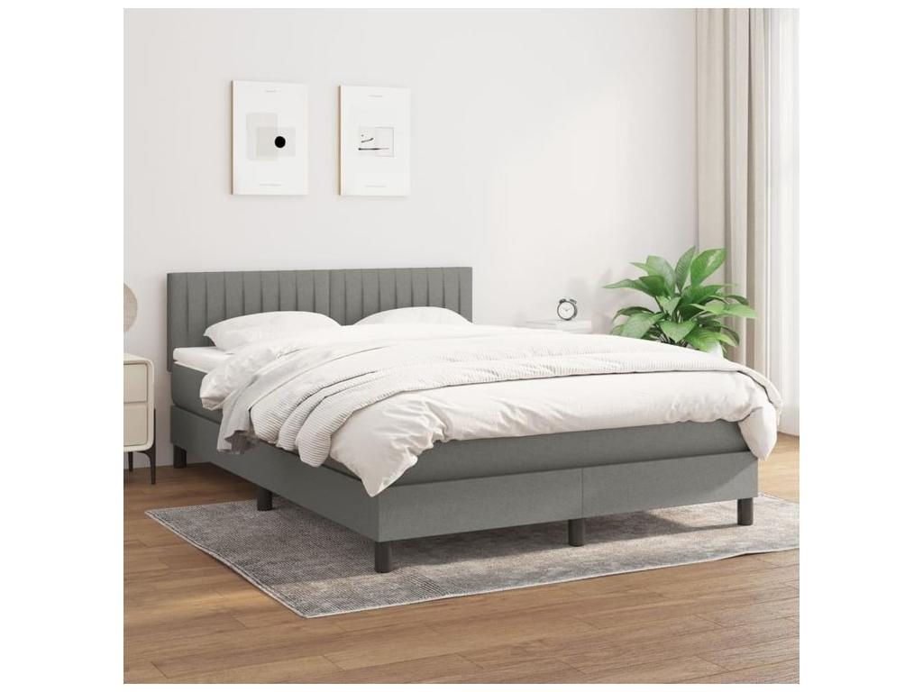 Bohometop bed base with mattress, dark grey, 140x190 cm, fabric, 50033IQWC
