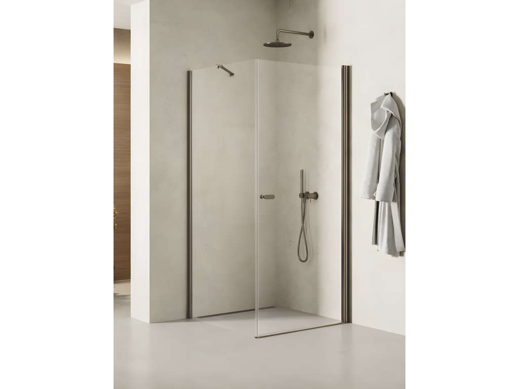 Bohometop 76452KGNQ 80x100 cm Brushed Stainless Steel Pivot Shower Enclosure