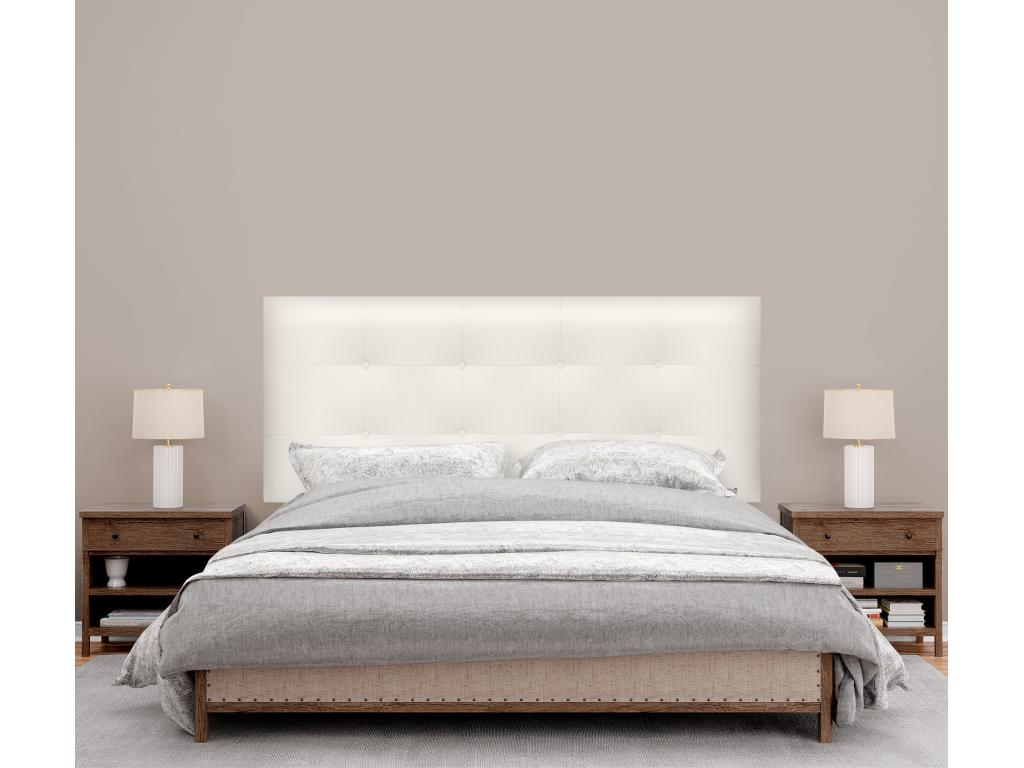 Bohometop Faux Leather Upholstered Headboard 135x115cm with Legs for 120/135cm Bed - Ivory White 53140UIHI