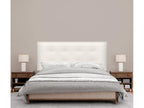 Bohometop Faux Leather Upholstered Headboard 135x115cm with Legs for 120/135cm Bed - Ivory White 53140UIHI