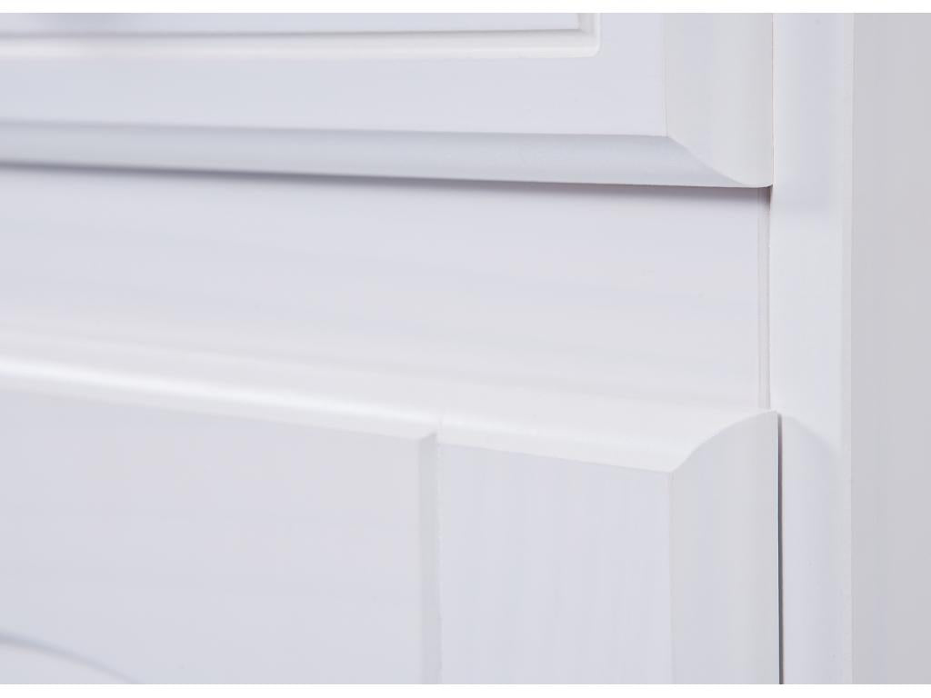 Bohometop 2-Door Wooden Display Cabinet with 2 Glass Doors and 2 Drawers, White. 07708NJTU