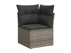 8-piece garden furniture set with grey resin wicker cushions 67795LJBT