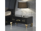 Bohometop Bedside Table with 1 Drawer, Glossy Black/Gold Lacquer - Bohometop - W 60 x D 43 x H 36 cm 52989FBYC