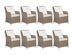 9-piece outdoor dining set, brown wicker resin, 3 71023FIWX