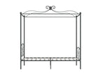 Grey Metal Canopy Bed Frame 100x200 cm 33126FIGE