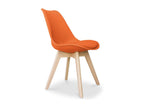 Homelumiere Nordic style chair - Faux leather seat and light wood legs - Homelumiere color