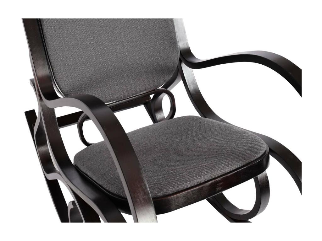 Bohometop Rocking Chair, Walnut Finish, Anthracite Grey Fabric/Textile 07817JAVM