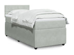 Bohometop bed base and mattress, light grey, 100x200cm, velvet, 31296SGSK