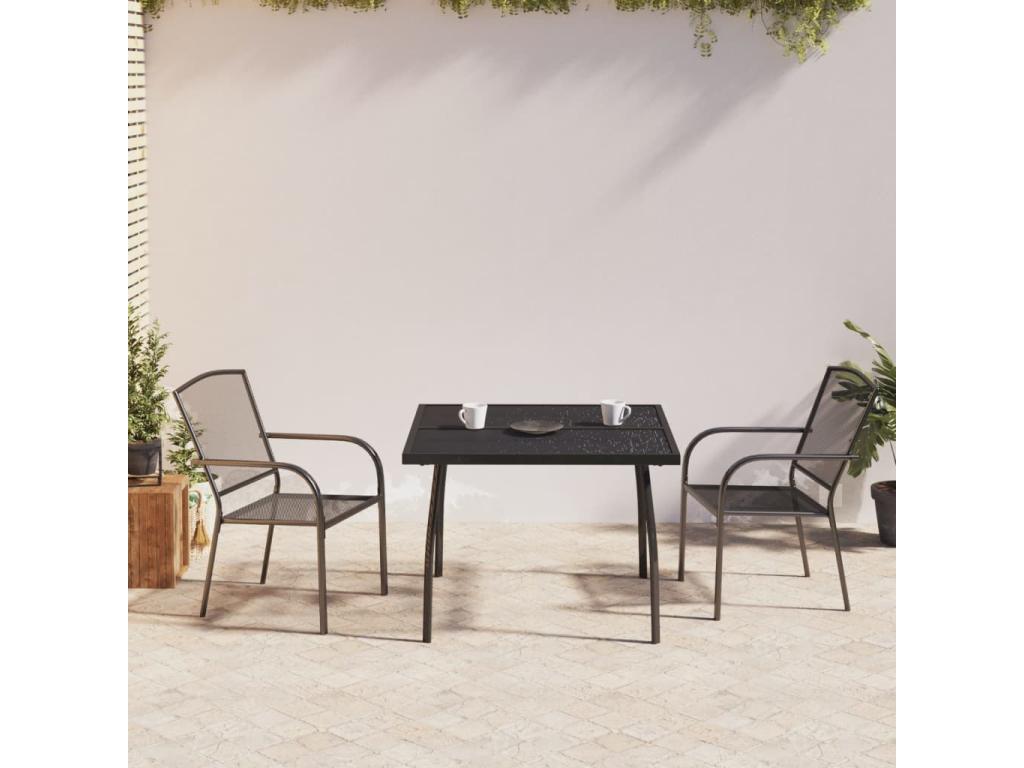 3-piece garden dining set, anthracite steel, 89989EVUC