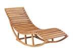 Rocking chaise lounge with cushion, solid teak wood, 54720XUBZ