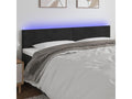 Black LED Headboard 200x5x78/88 cm Velvet 64524LBZQ
