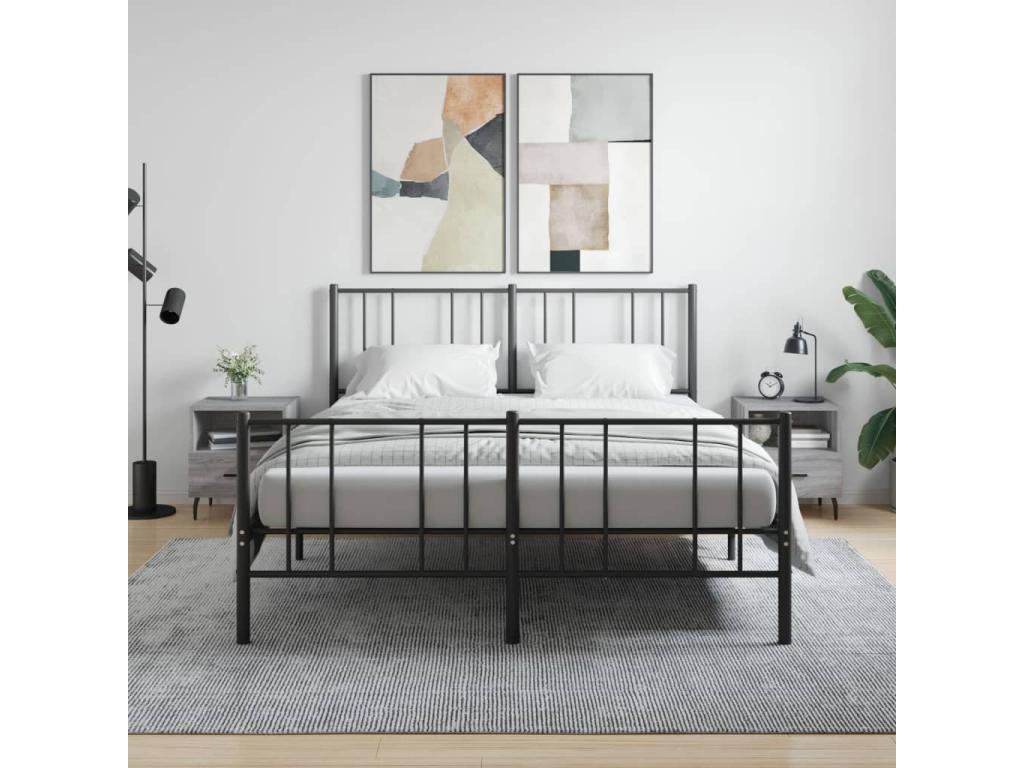 Bohometop 2-piece bedside tables, grey, 40x35x47.5 cm, 09902OKCP