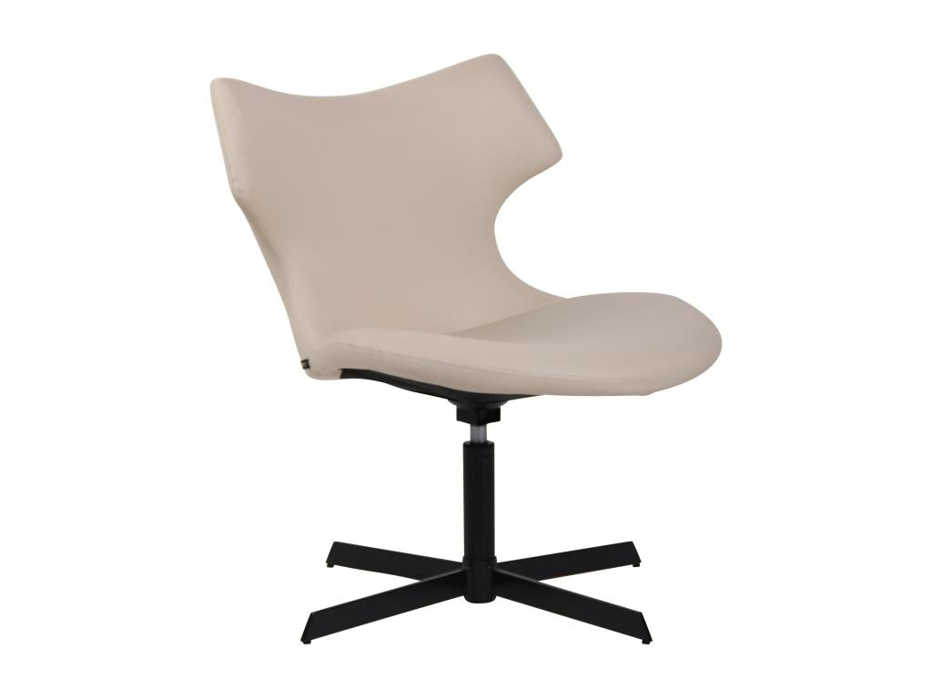 Gondola chair - Faux leather / Matte black metal - Cream - Bohometop 40968OYAC