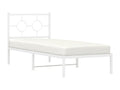 Metal bed frame without mattress, with white headboard, 75x190cm, 71438KSLB