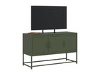 Olive green TV stand 100.5x39x60.5 cm steel 92249UVKI