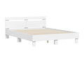 Bed frame with white headboard, 140x190 cm, engineered wood, 50600WJDA