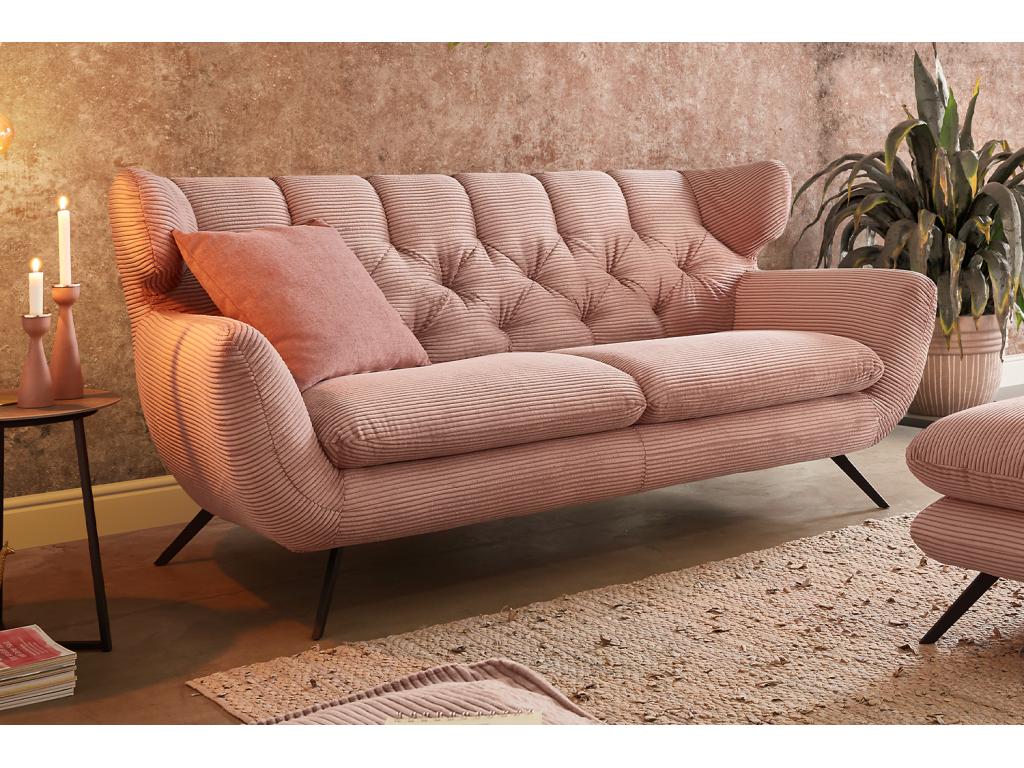 Sofa - Pink corduroy - Bohometop 63528WPKY
