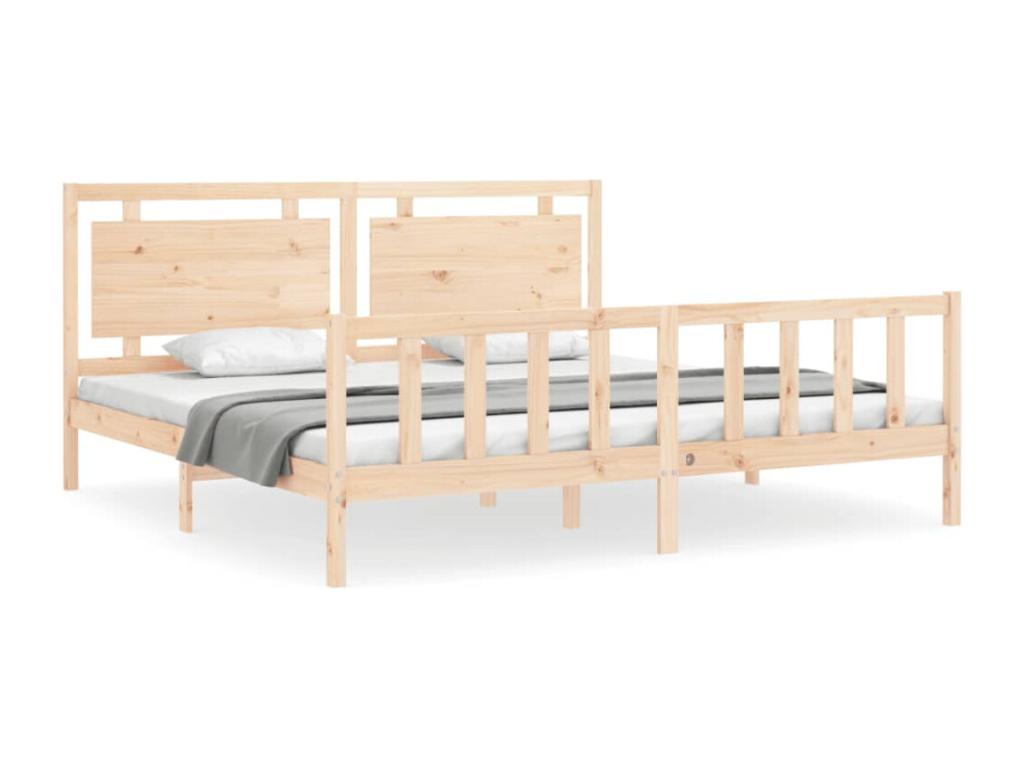 Bed frame without mattress 200x200 cm solid pine wood 75650DAIJ