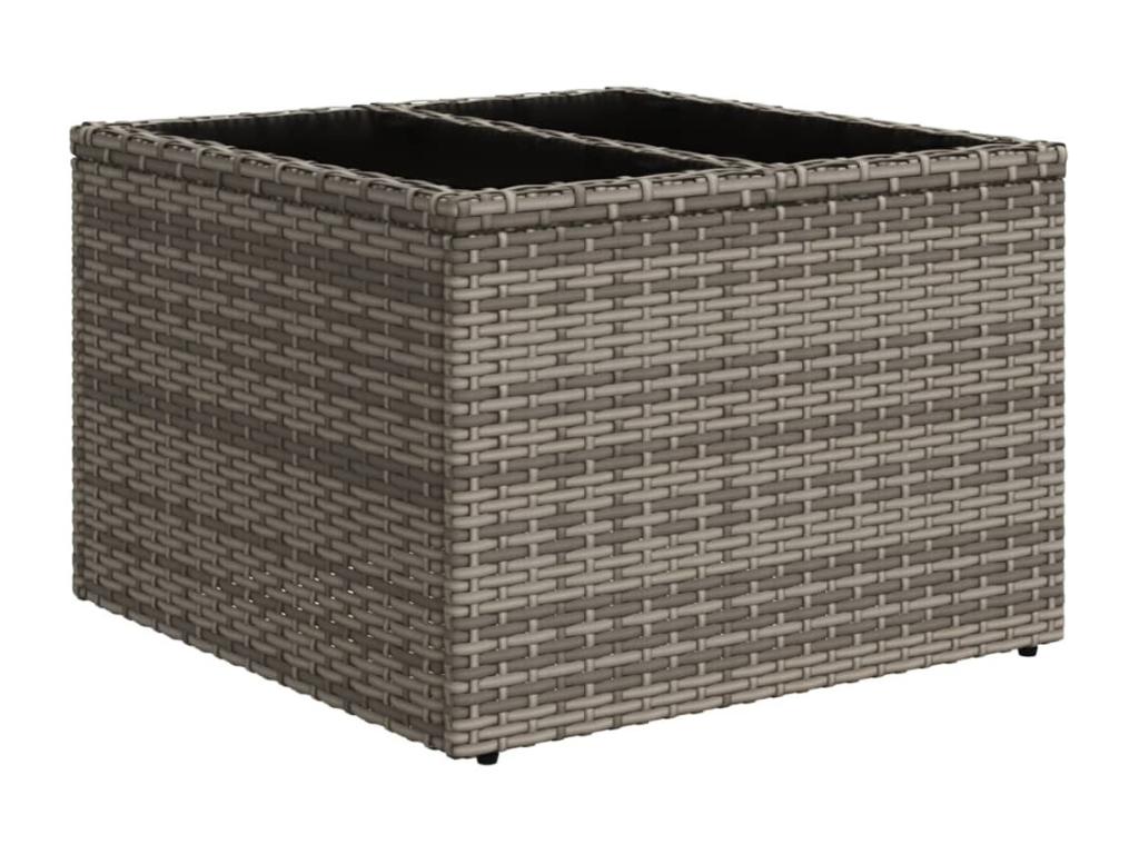 11-piece garden furniture set with grey resin wicker cushions 36241AQQK