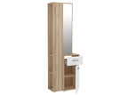 Entryway unit with mirror and storage in wood and white finish - Bohometop 62789HVUQ