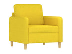 4-Piece Sofa Set with Cushions, Light Yellow Fabric 86662WKDA