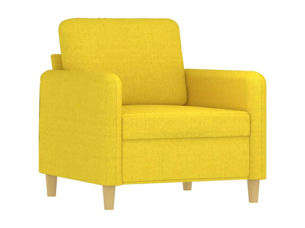 4-Piece Sofa Set with Cushions, Light Yellow Fabric 86662WKDA
