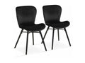 Set of 2 black velvet chairs 57692MRQM