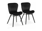Set of 2 black velvet chairs 57692MRQM