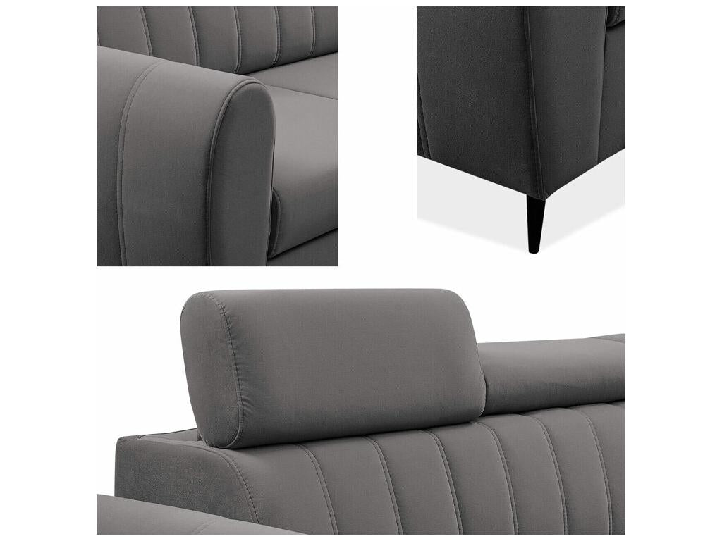 Bohometop 125 Corner Sofa, Green, with Sleeping Function and Bedding Box, 264x200x90cm, 09991HOHG