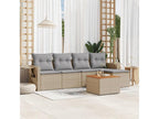 Bohometop 6-piece garden furniture set with cushions, beige woven resin, 30879TUGB