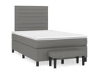 Upholstered bed base with mattress, dark grey, 120x200cm, fabric, 44299WUBB