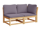 Bohometop 30490YOED 9-Piece Solid Wood Garden Furniture Set with Cushions
