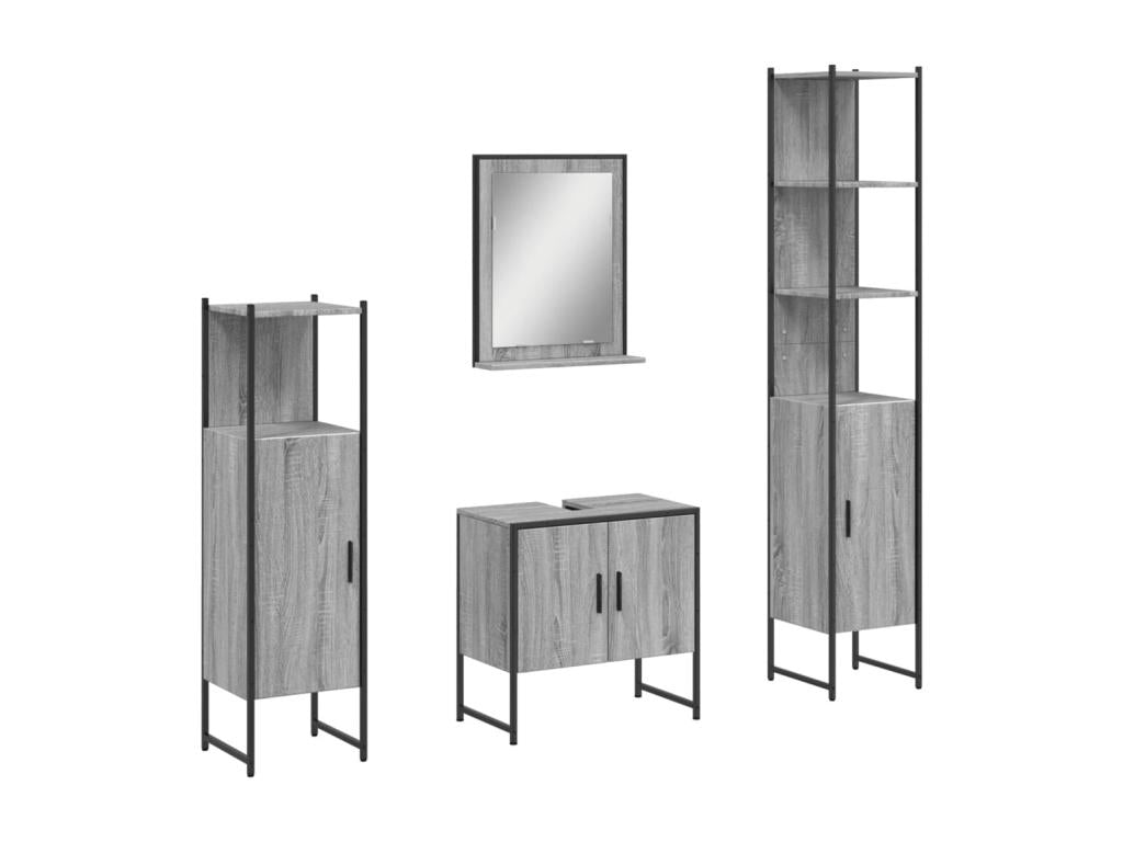 Bohometop 4-Piece Bathroom Cabinet Set Gray 65228MGKH