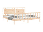 Bed frame without mattress 200x200 cm solid pine wood 75650DAIJ