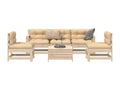 6-piece garden furniture set in solid pine wood 15980TITC