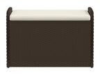 Storage bench and brown cushion 80x51x52 woven resin 34217QFJX