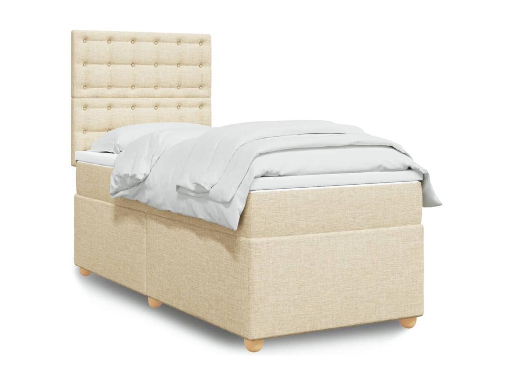 Bohometop bed base with mattress, Cream 80x200 cm, Fabric 36119TEFQ