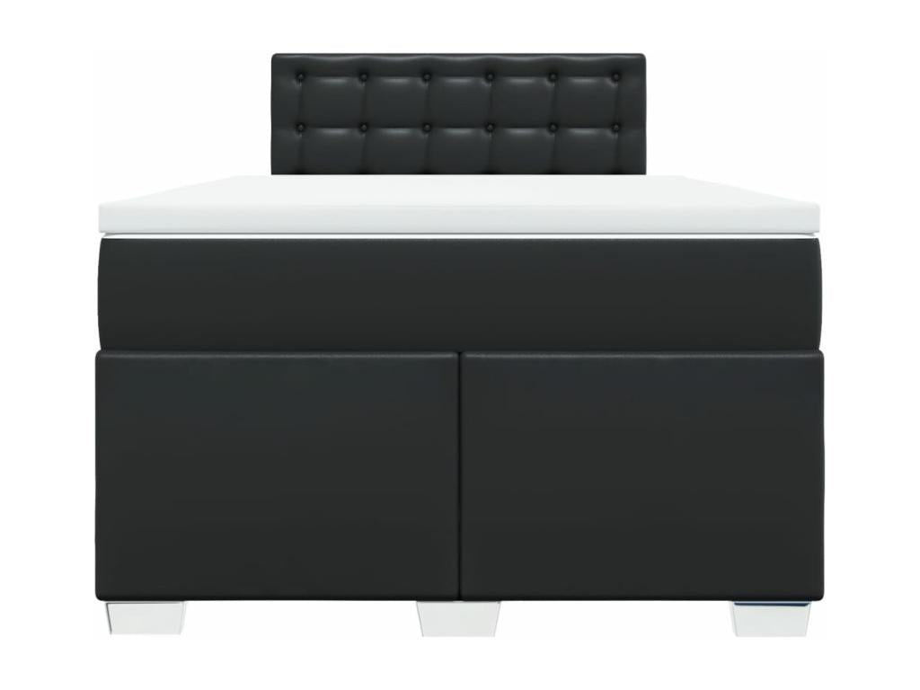 Bohometop bed base with mattress, black, 120x200 cm, faux leather, 29078DXFU