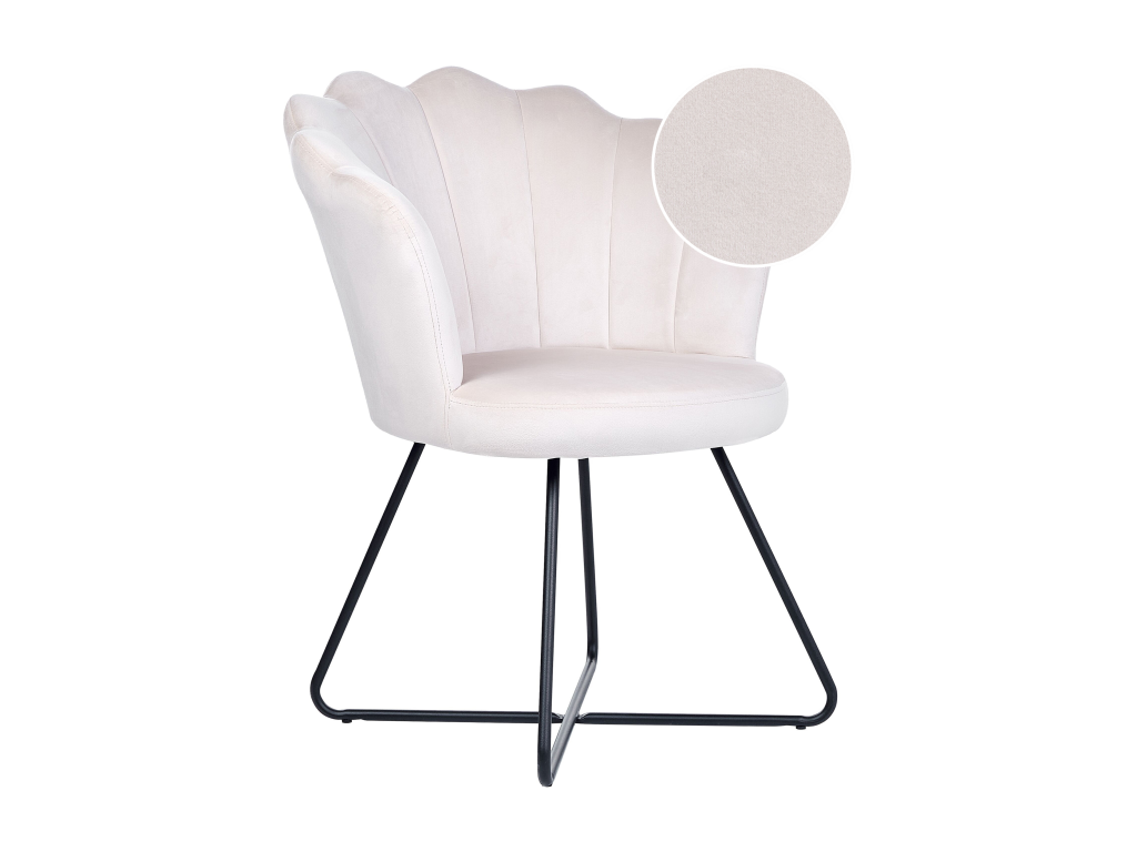 Bohometop Armchair, Off-White Velvet 61986UXYH
